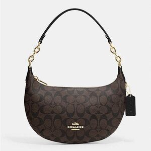 Coach Payton Hobo Bag in Signature Canvas - Brown & Gold NWOT
